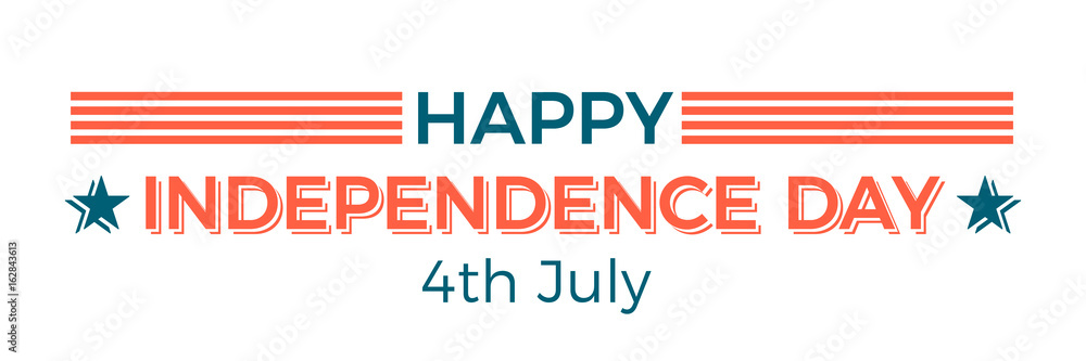 Fourth of July Independence Day of America, Vector banner, stamp, celebration message design
