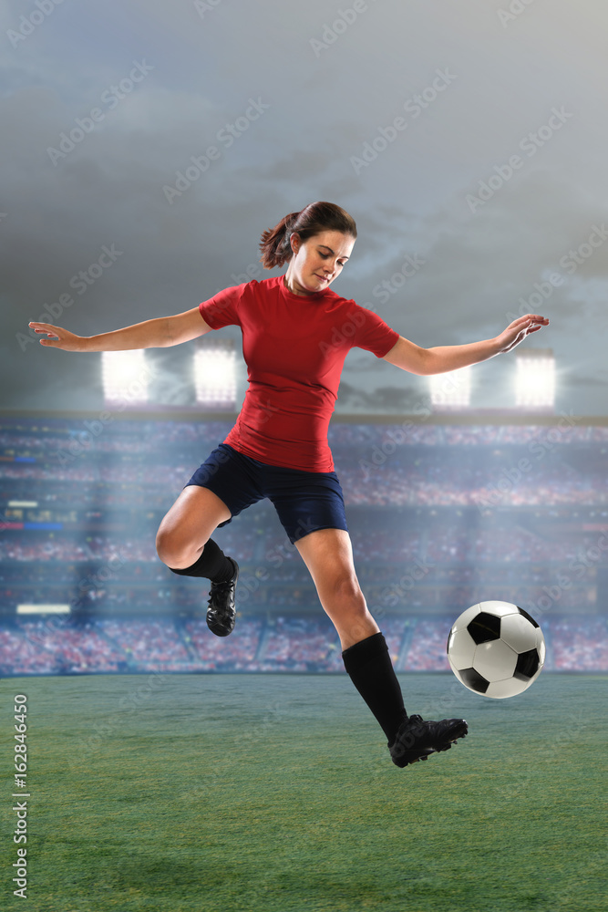 Naklejka premium Soccer Player Kicking Ball
