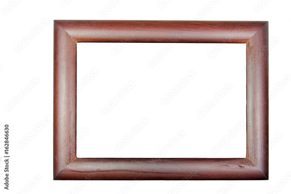 Isolated brown wood frame. Horizontal. Isolated brown wood frame. Horizontal.
