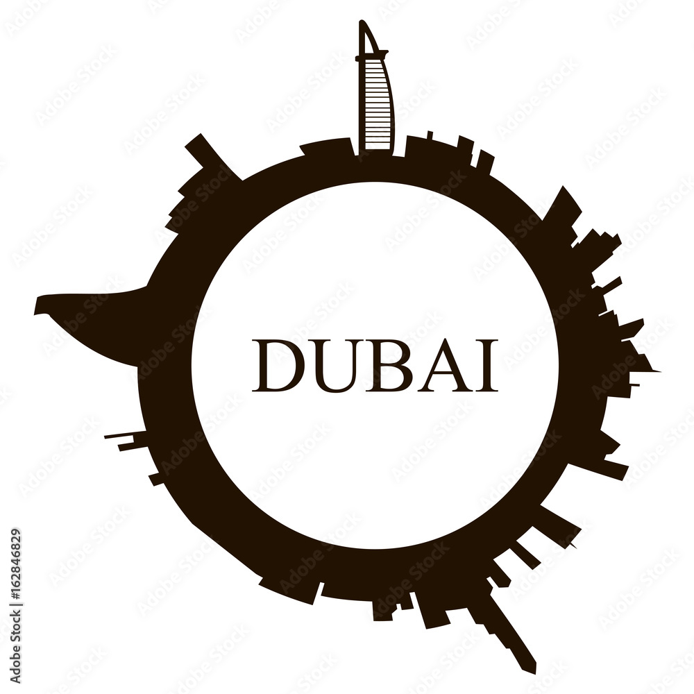 Fototapeta premium Isolated Dubai skyline