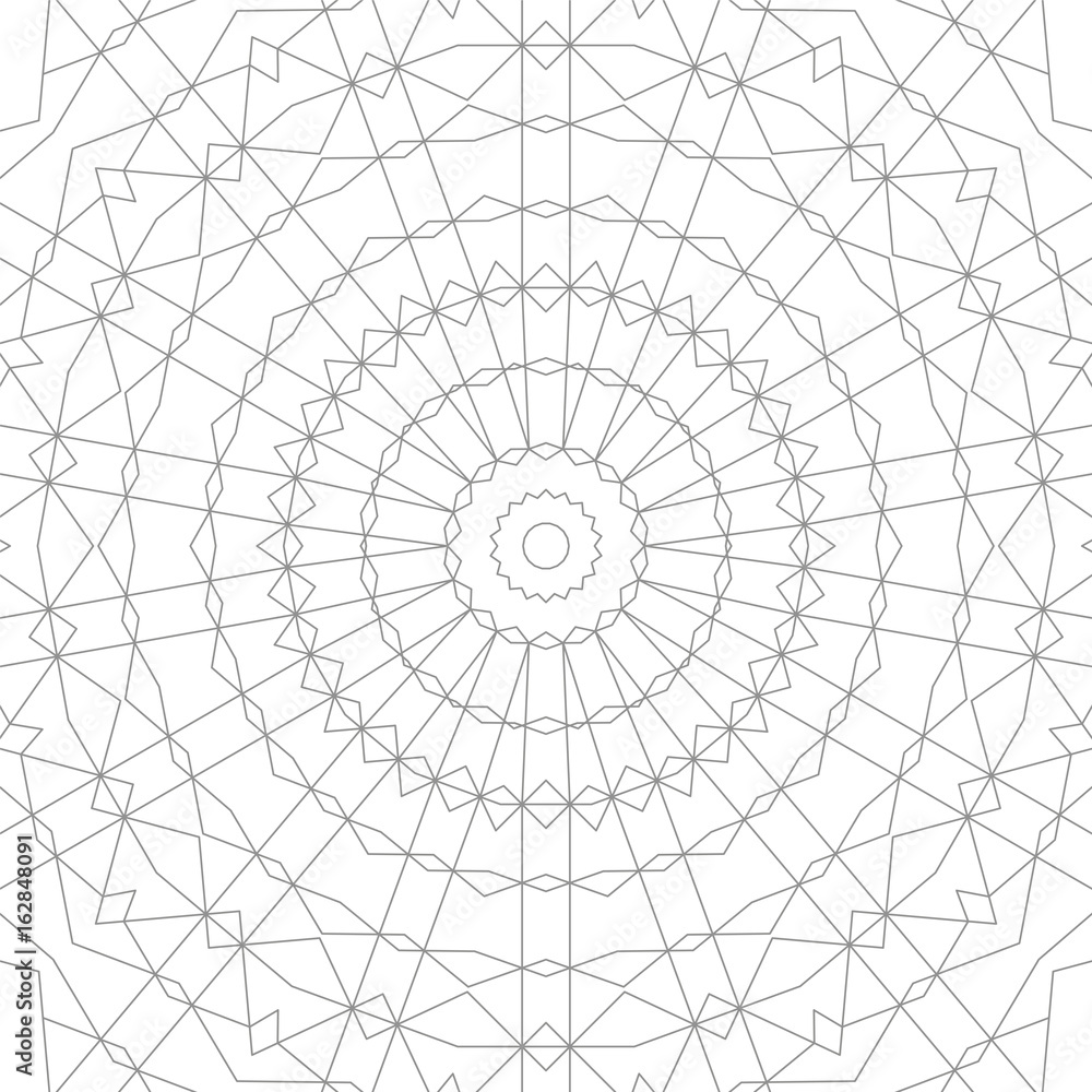 Geometric Pattern. Round Decorative Ornament Consisting of Lines. 