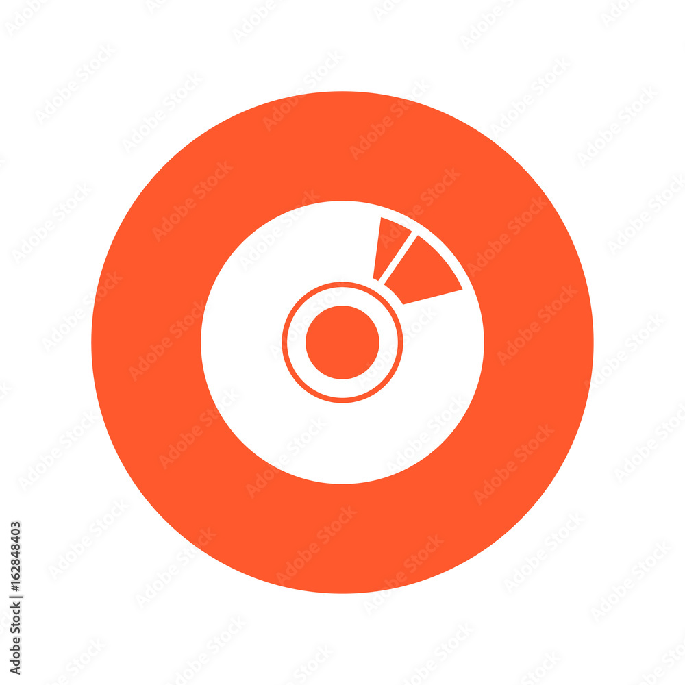 CD or DVD icon. Compact disk simbol. Flat design style. CD or DVD icon. Compact disk simbol. Flat design style.