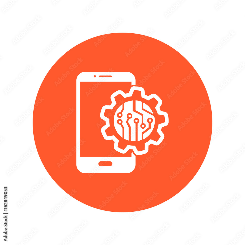 Electronic circuit of technological device. Technology scheme square symbol. Electronic circuit of technological device. Technology scheme square symbol.