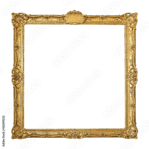 Gold frame for paintings, mirrors or photos or background