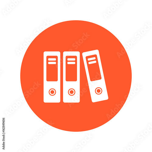Office folders with papers and documents. Archives folder icon. 