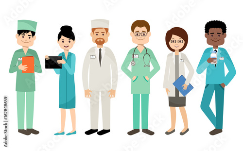 Set of doctors. Medical team.
