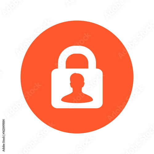 User login or authenticate icon. Flat design style.