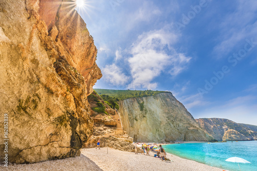 Porto Katsiki beach on the Ionian sea, Lefkada island, Greece.