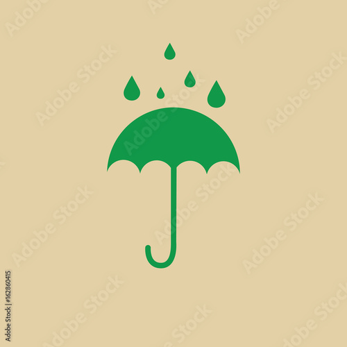 Umbrella Packaging Symbol No Water Sign Icon Vector Illustration