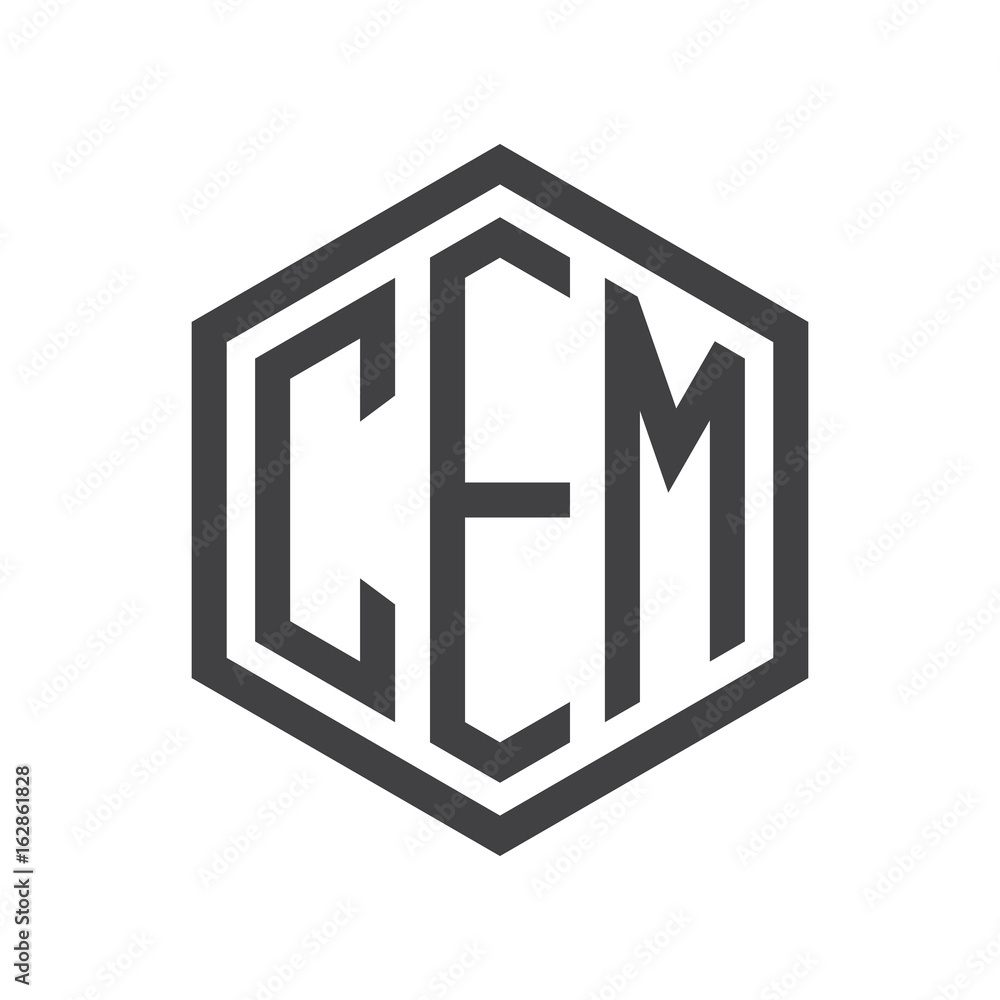 three-letter initials hexagon logo black three-letter initials hexagon logo black