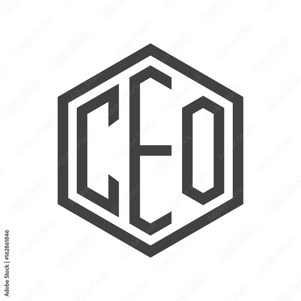 three-letter initials hexagon logo black three-letter initials hexagon logo black