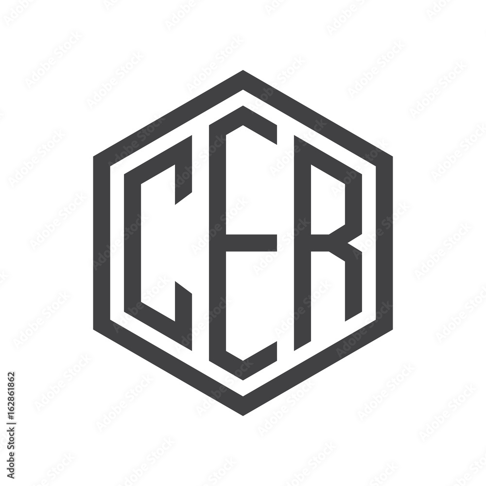 three-letter initials hexagon logo black three-letter initials hexagon logo black