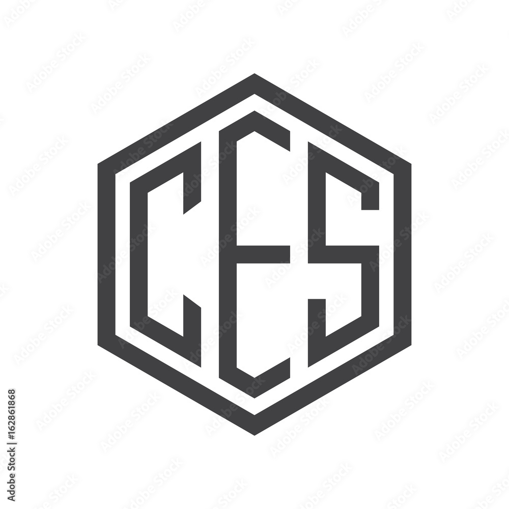 three-letter initials hexagon logo black three-letter initials hexagon logo black