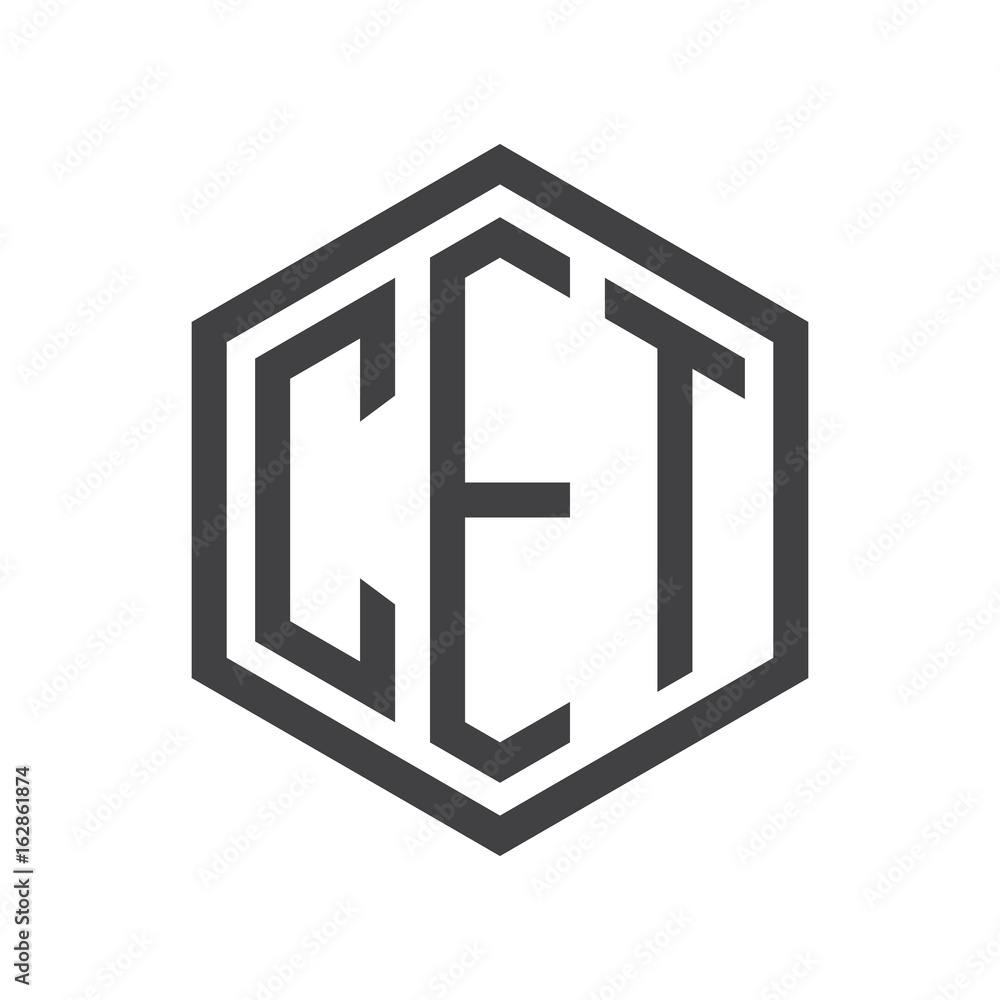 three-letter initials hexagon logo black three-letter initials hexagon logo black
