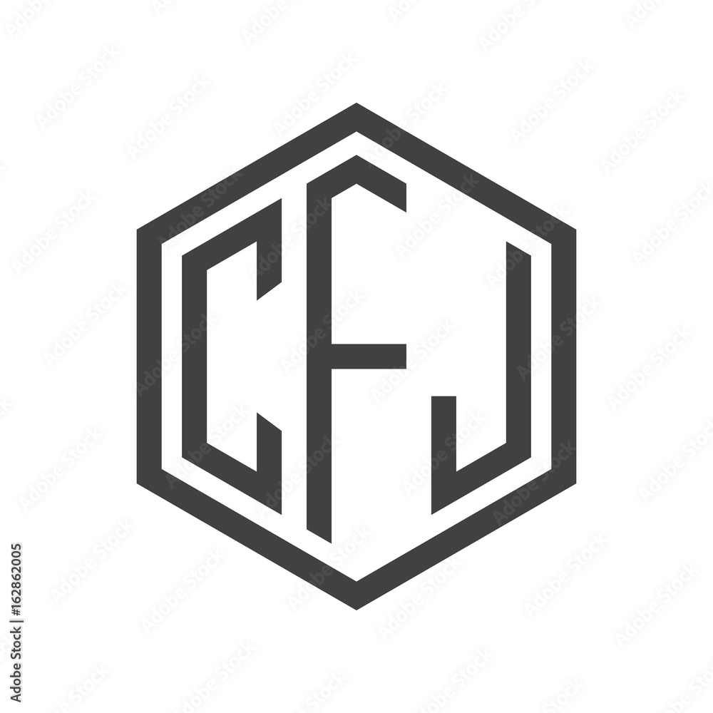 three-letter initials hexagon logo black three-letter initials hexagon logo black