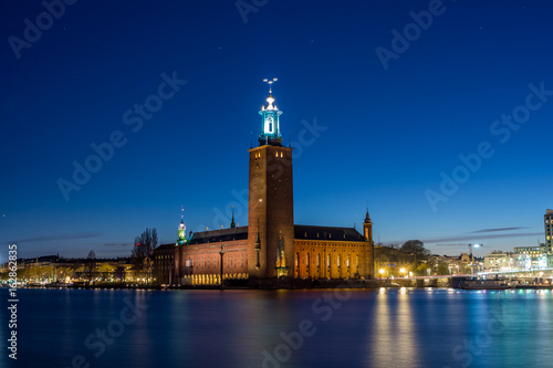 Photography Stockholms stadshus Tre kronor en klar kväll