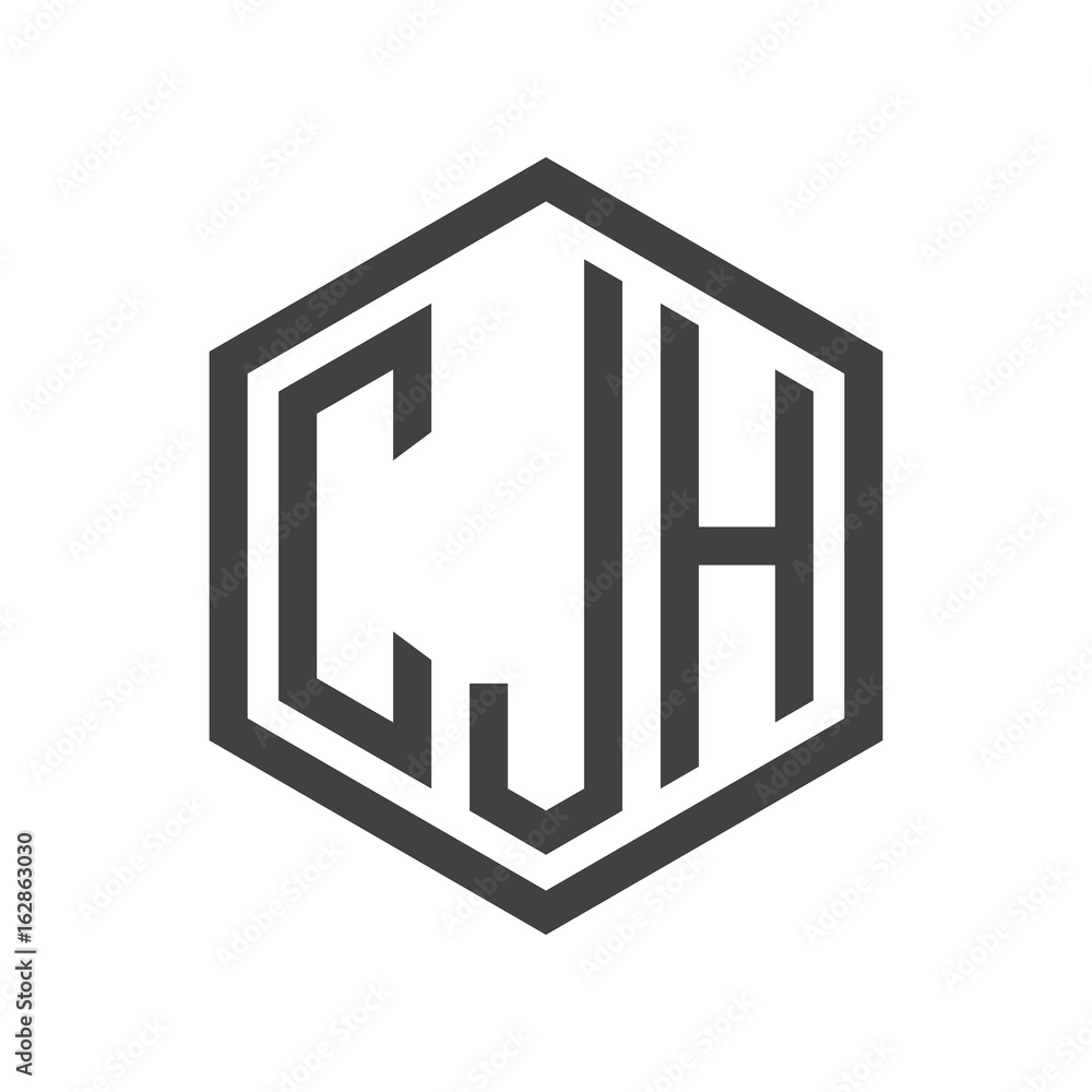three-letter initials hexagon logo black three-letter initials hexagon logo black