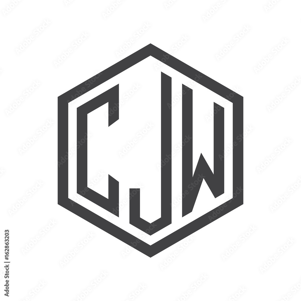 three-letter initials hexagon logo black three-letter initials hexagon logo black