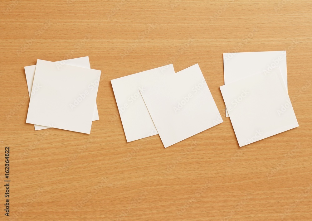 White sheet of paper on the table White sheet of paper on the table