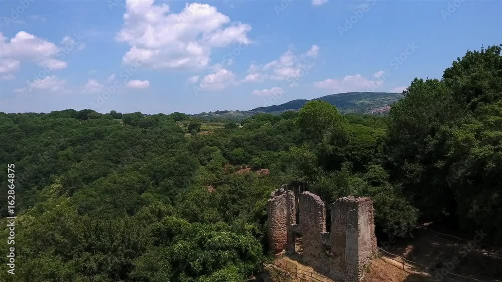 flying over ruins of the abandoned town of Canale Monterano, Lazio, Italy flying over ruins of the abandoned town of Canale Monterano, Lazio, Italy
