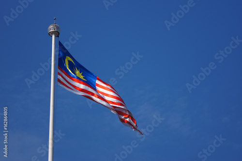 Malaysian flag waving in the wind 