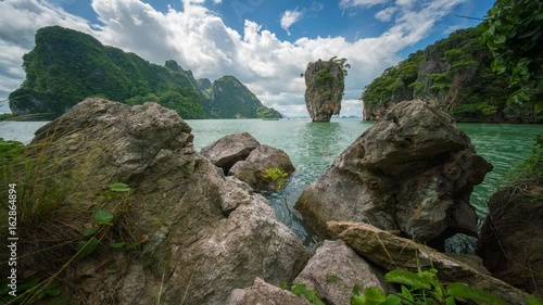 Ko tapu, james bone island, Phangnga bay, Thailand 4k timelapse