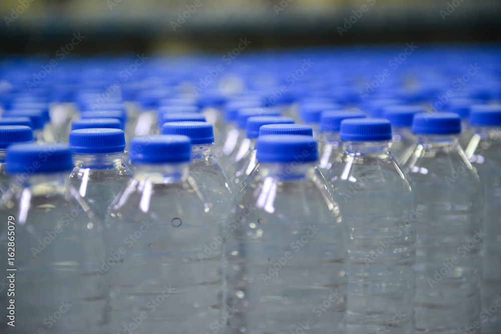 Water bottles in production line Water bottles in production line