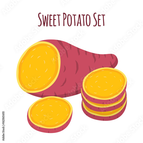 Brown batat, sweet potato. Organic healthy vegetable. Fresh natural root