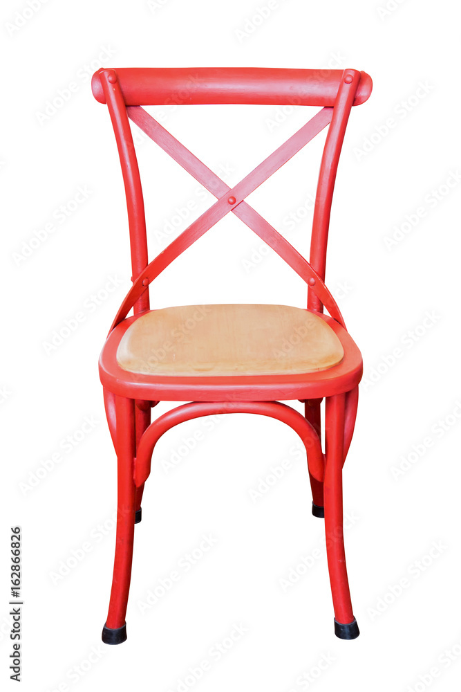 Red wooden chair isolated. Red wooden chair isolated.