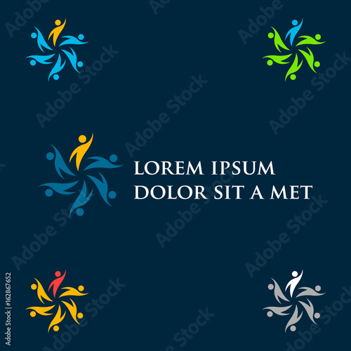 Yoga, health care station, happy life solution lowercase flat logo design template colorful preview 