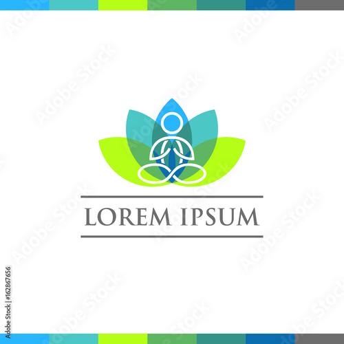 Yoga, health care station, happy life solution lowercase flat logo design template colorful preview 