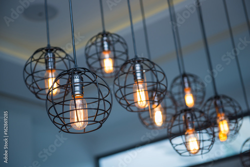 modern lamp hanging on ceiling