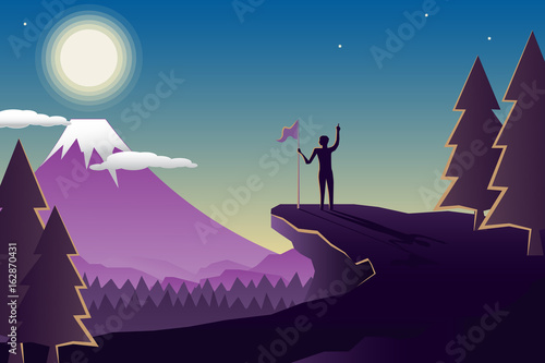 success and mission complete concept vector