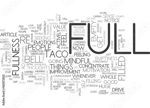 A BELLYFUL OF MINDFULNESS TEXT WORD CLOUD CONCEPT photo