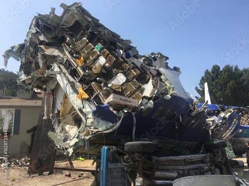 Tablou pe pânză Simulated Airplane Wreckage
