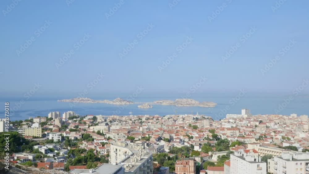 Aerial view of Marseilles and Frioul archipelago with the famous island If in mediterranean sea Aerial view of Marseilles and Frioul archipelago with the famous island If in mediterranean sea