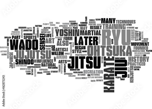 A BRIEF HISTORY OF WADO RYU KARATE PART I OF III TEXT WORD CLOUD CONCEPT