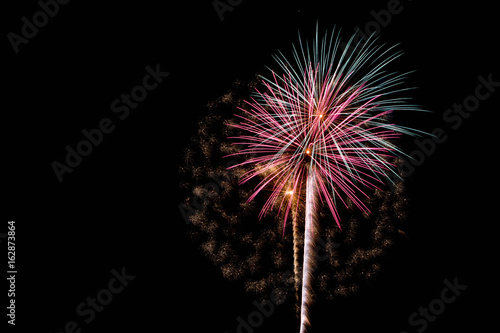 Pink and Green Fireworks
