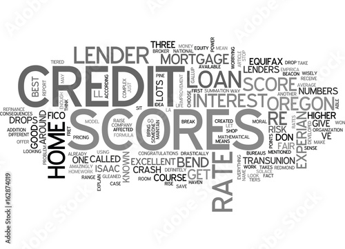 A CRASH COURSE ON CREDIT SCORES TEXT WORD CLOUD CONCEPT
