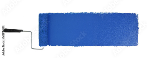 Paint Roller With Logn Blue Stroke