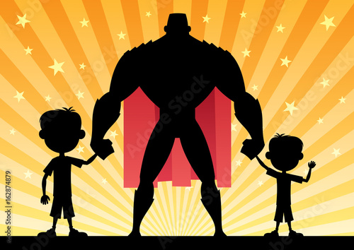 Super Dad with 2 Sons