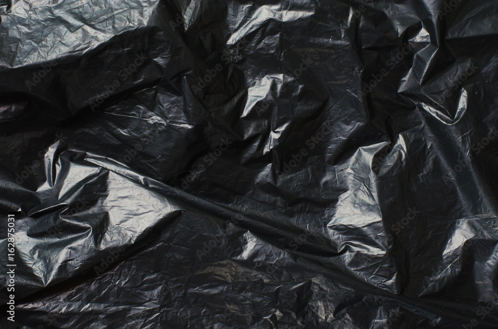 Texture of Black Plastic Bag.