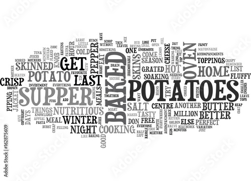 A HYMN TO BAKED POTATOES TEXT WORD CLOUD CONCEPT