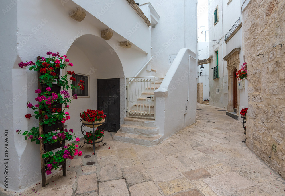 Fototapeta premium Locorotondo (Puglia, Italy) - The gorgeous white town in province of Bari, chosen among the top 10 most beautiful villages in Southern Italy