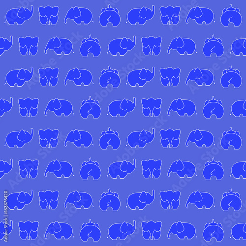 blue elephants. vector seamless pattern