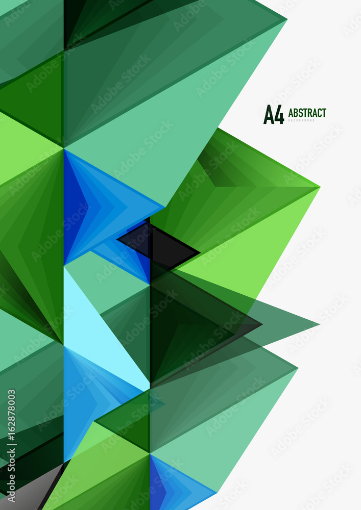 Triangular low poly vector a4 size geometric abstract template Triangular low poly vector a4 size geometric abstract template