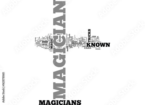 A TO Z OF WELL KNOWN MAGICIANS TEXT WORD CLOUD CONCEPT