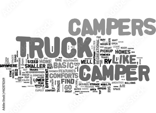 A TRUCK CAMPER OFFERS FREEDOM LIKE NO OTHER TEXT WORD CLOUD CONCEPT