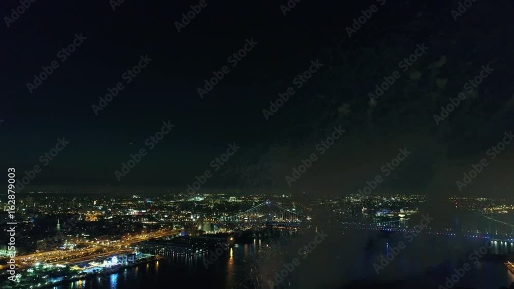 Fireworks over the Delaware River Philadelphia Pennsylvania with Sound Fireworks over the Delaware River Philadelphia Pennsylvania with Sound