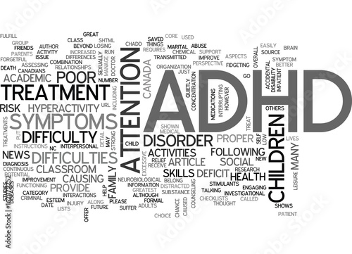 ADHD BEYOND THE CLASSROOM TEXT WORD CLOUD CONCEPT